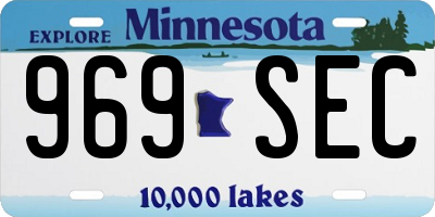 MN license plate 969SEC