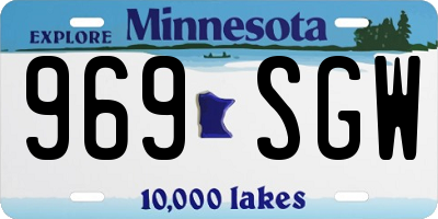 MN license plate 969SGW
