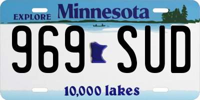 MN license plate 969SUD