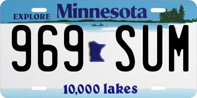 MN license plate 969SUM
