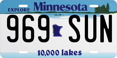 MN license plate 969SUN