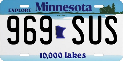MN license plate 969SUS