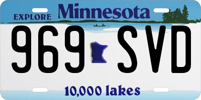 MN license plate 969SVD