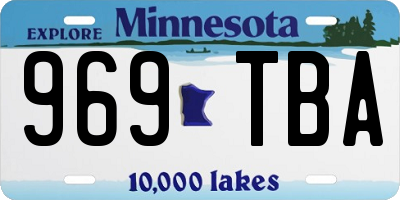 MN license plate 969TBA