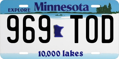 MN license plate 969TOD