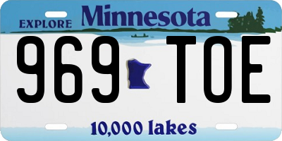 MN license plate 969TOE