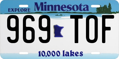 MN license plate 969TOF