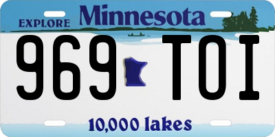 MN license plate 969TOI