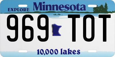 MN license plate 969TOT