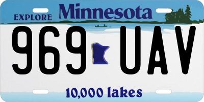 MN license plate 969UAV