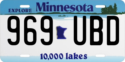 MN license plate 969UBD