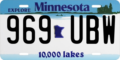 MN license plate 969UBW