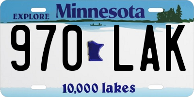 MN license plate 970LAK