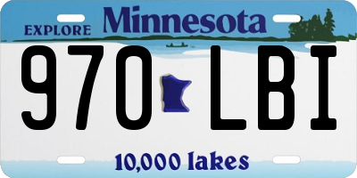 MN license plate 970LBI