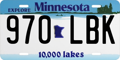 MN license plate 970LBK