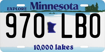 MN license plate 970LBO