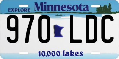 MN license plate 970LDC