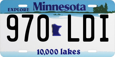 MN license plate 970LDI