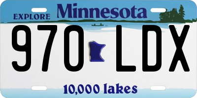 MN license plate 970LDX