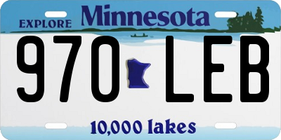 MN license plate 970LEB