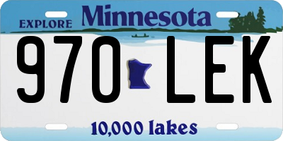 MN license plate 970LEK