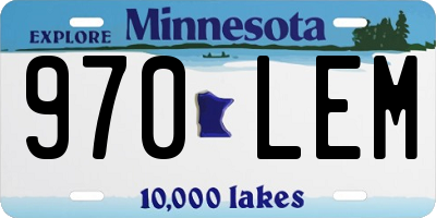 MN license plate 970LEM