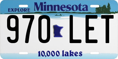 MN license plate 970LET