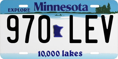 MN license plate 970LEV