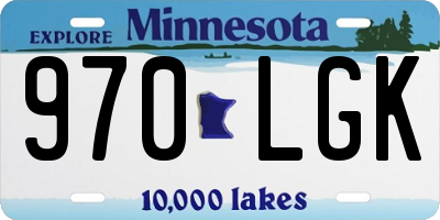 MN license plate 970LGK
