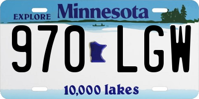 MN license plate 970LGW
