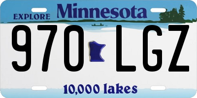 MN license plate 970LGZ