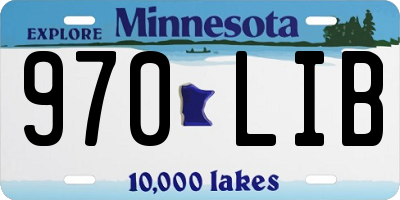 MN license plate 970LIB