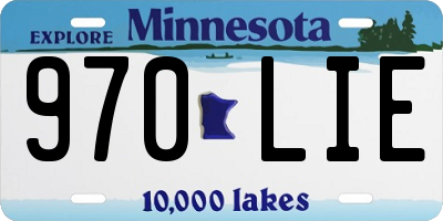 MN license plate 970LIE