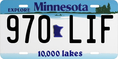 MN license plate 970LIF