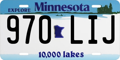 MN license plate 970LIJ