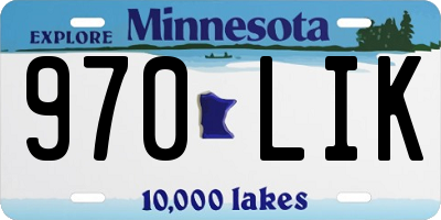 MN license plate 970LIK
