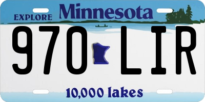MN license plate 970LIR