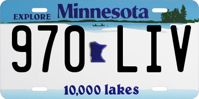 MN license plate 970LIV