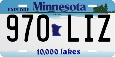 MN license plate 970LIZ