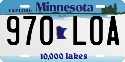 MN license plate 970LOA