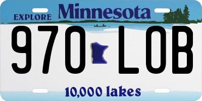 MN license plate 970LOB