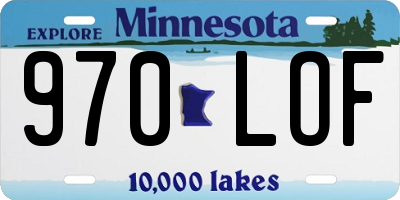 MN license plate 970LOF