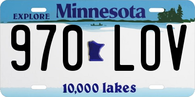 MN license plate 970LOV