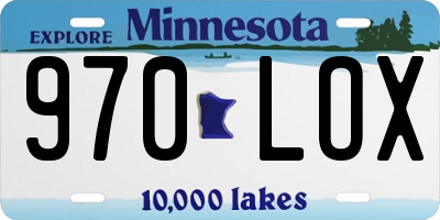 MN license plate 970LOX