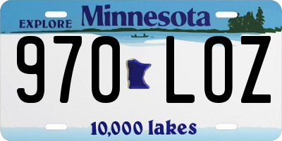 MN license plate 970LOZ