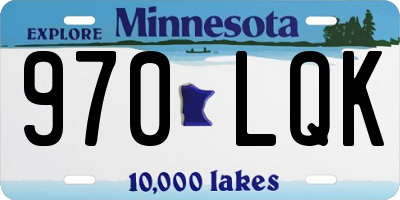 MN license plate 970LQK