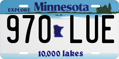 MN license plate 970LUE