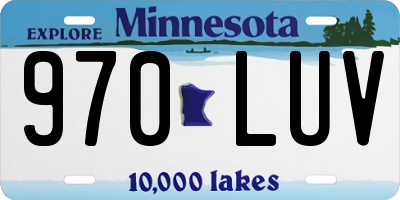 MN license plate 970LUV