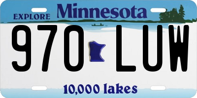 MN license plate 970LUW