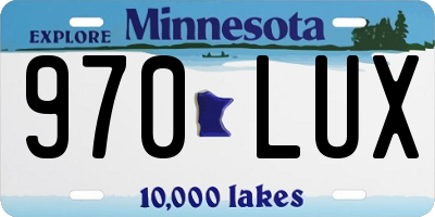 MN license plate 970LUX